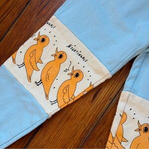 Mini Rodini Light Blue Nightingale Fleece Joggers Size 6-7 years